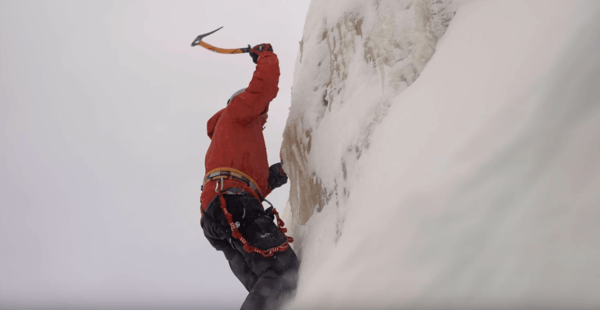 ice climbing the mountains